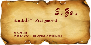 Saskó Zsigmond névjegykártya